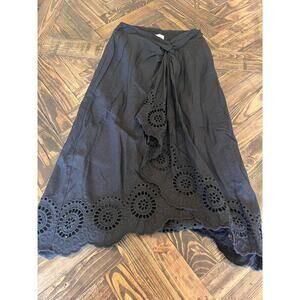 Lucy Paris Y2K Wrap Skirt Women Medium Neutral Coquette Linen Boho Western 2000s